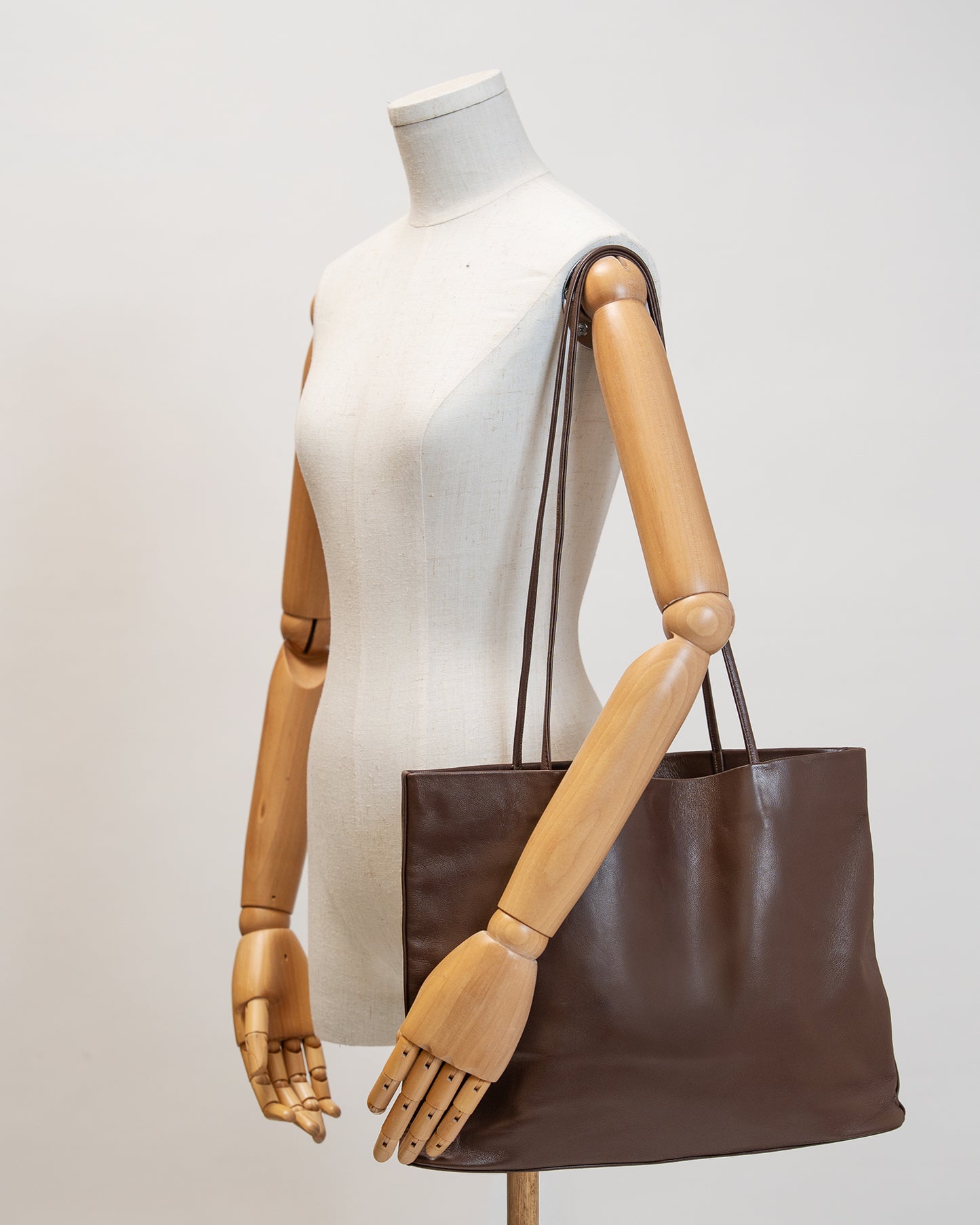 Narrow Oval Relaxed Tote_Cognac