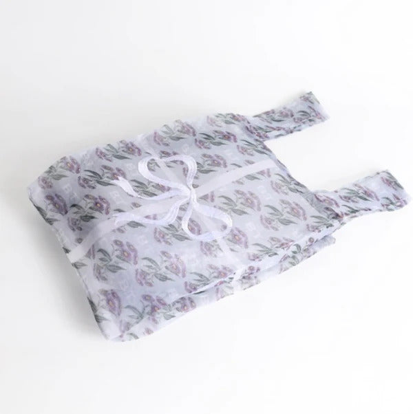 Gift Package Bag – Floral Organza with White Bow