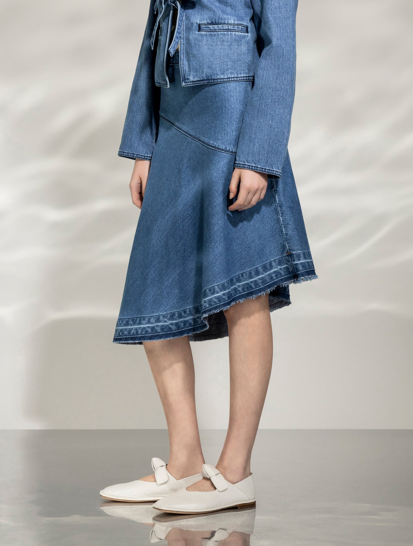 Asymmetric Denim Skirt
