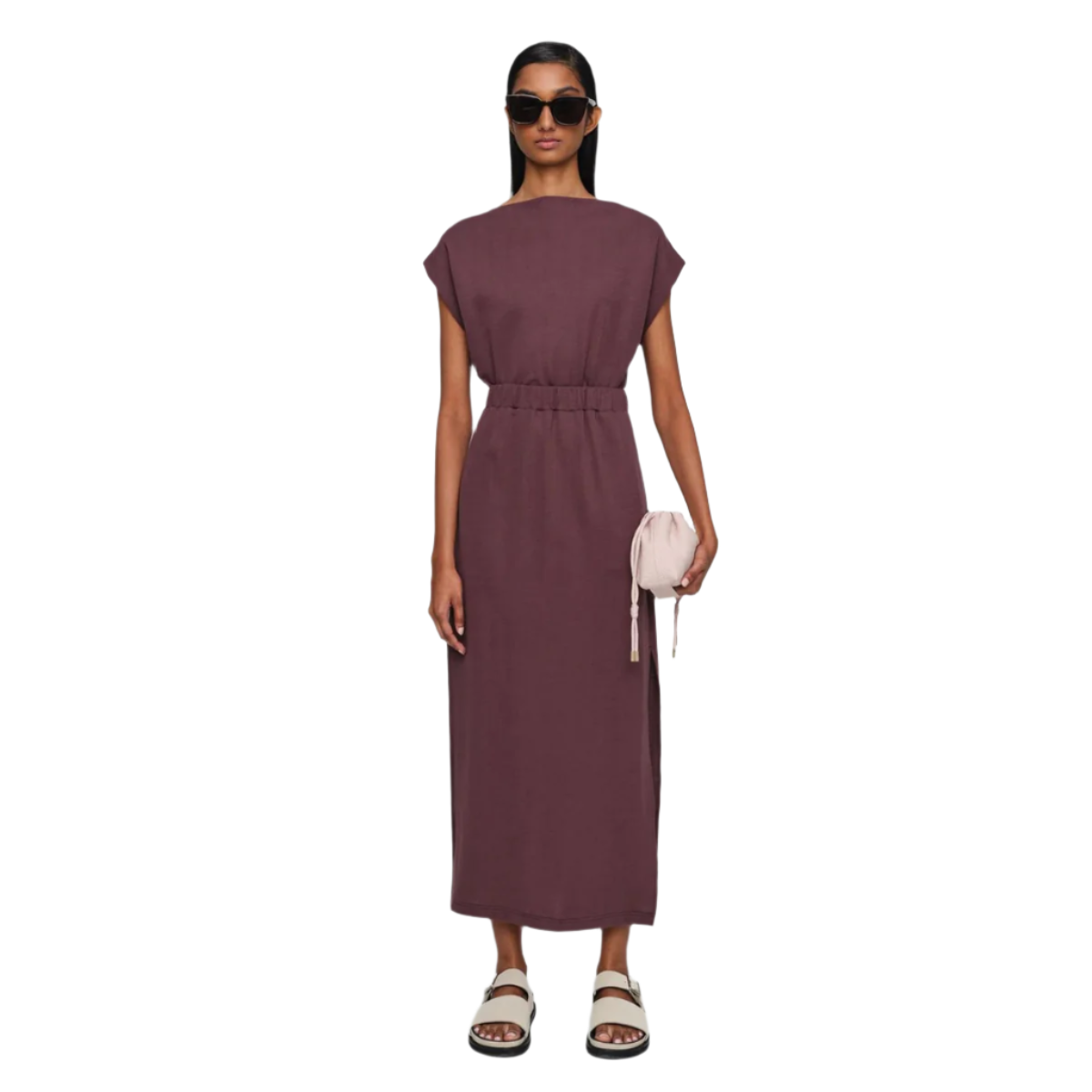 In Good Company | dress for women - Cotton Jersey "Wylie" Dress Aubergine | kapok In Good Company | dress for women - Cotton Jersey "Wylie" Dress Aubergine | kapok