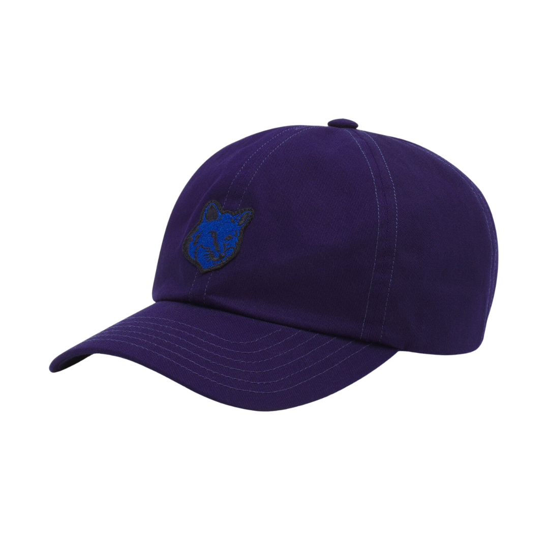 Maison Kitsune cap for unisex Bold Fox Head Patch 6P Cap Ink Blue  kapok