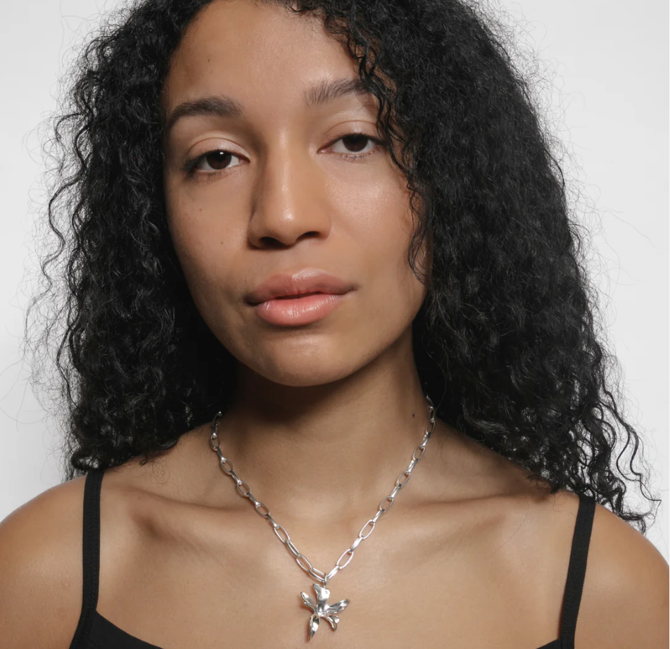 Flower Pendant Silver Chain