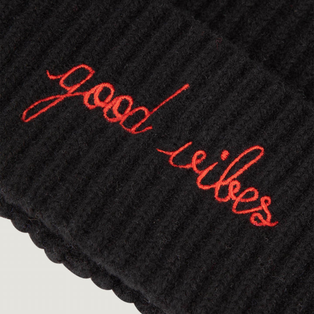 Black Good Vibes Beanie