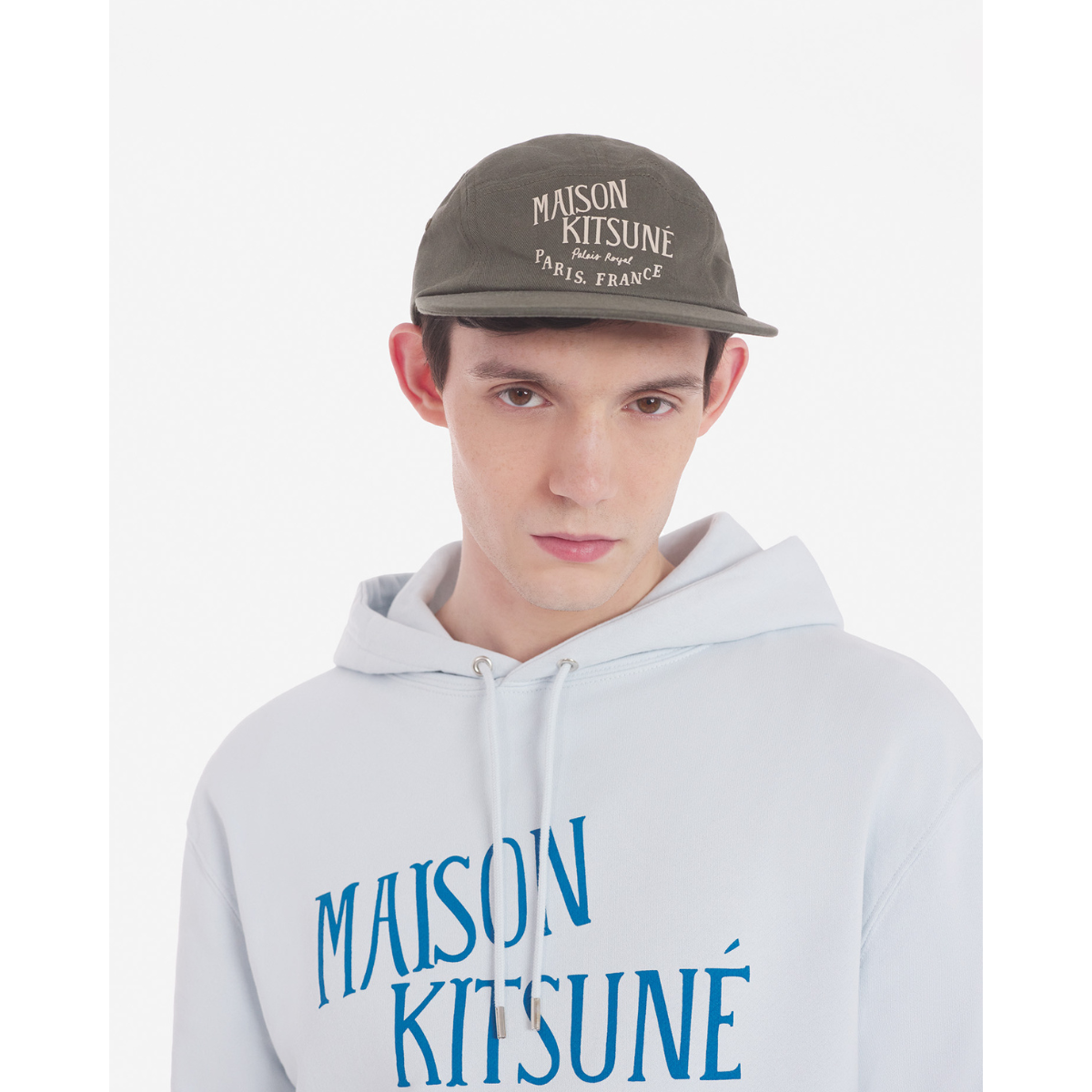 Maison Kitsune | cap for unisex- Palais Royal 5P Cap Khaki | kapok