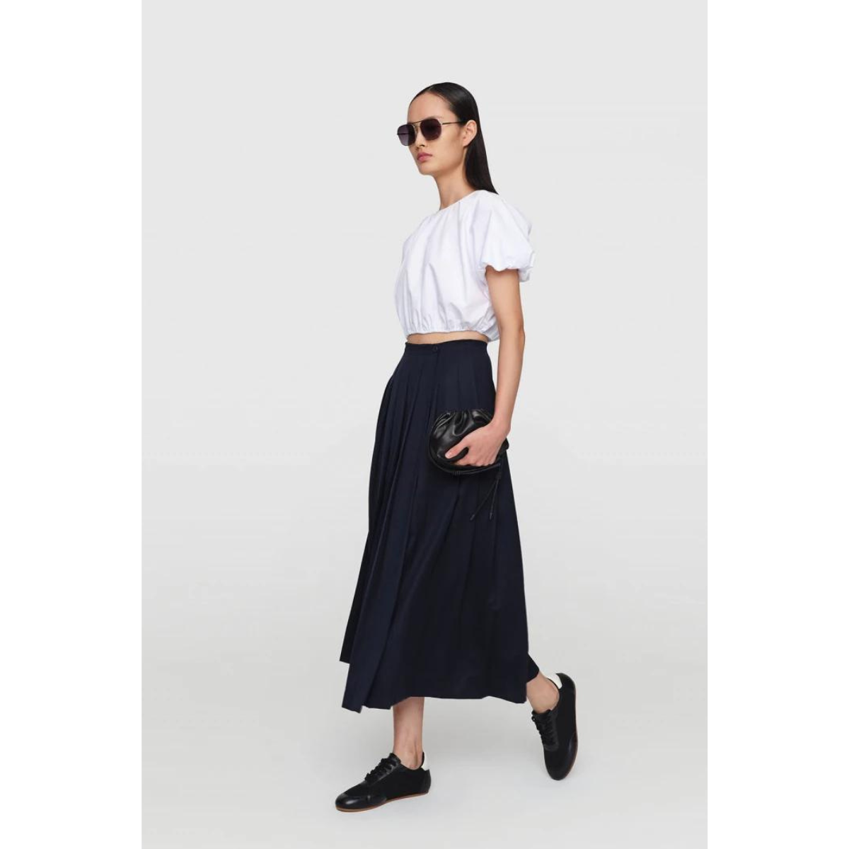 Navy Summer Wool Skirt