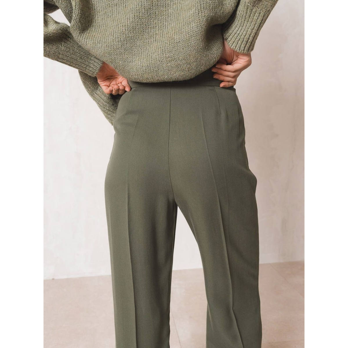 Khaki Flared Tailor Pant