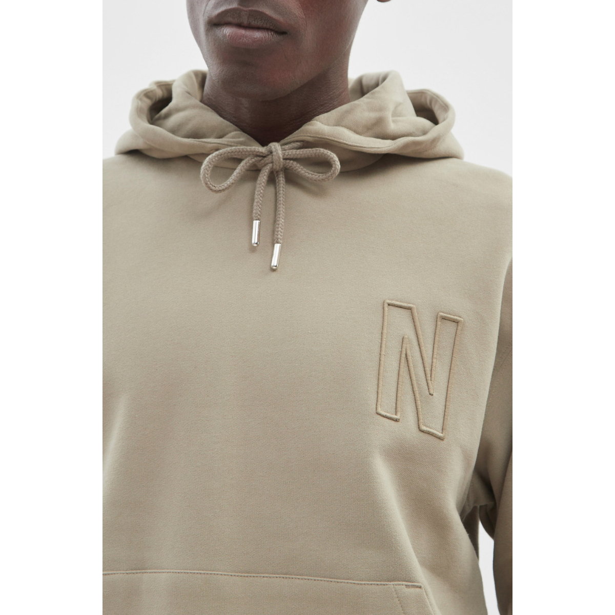 Sand Arne Relaxed Fleece N Logo Hoodie