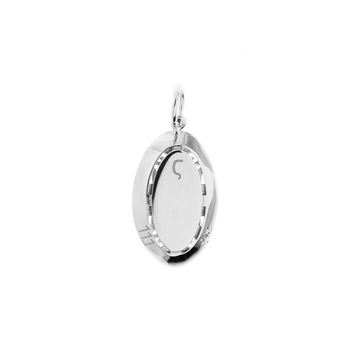 Angel Oval Charm Sterling Silver