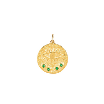 Kressida Small Charm Gold Vermeil, Emerald
