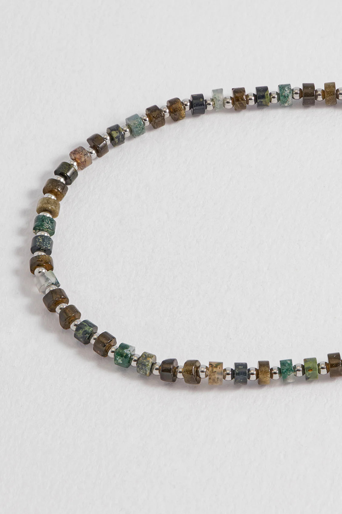 Mixed Green Gemstone Rondelle Necklace
