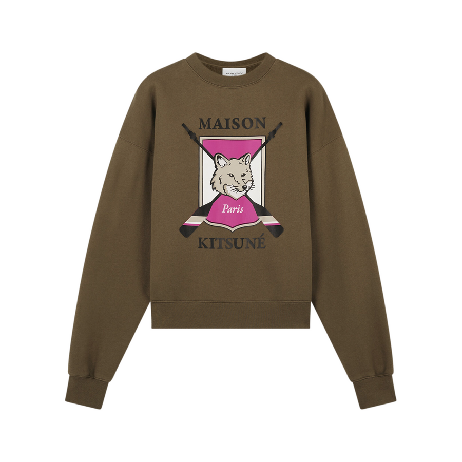 College Fox Printed Comfort Sweatshirt Khaki (women)