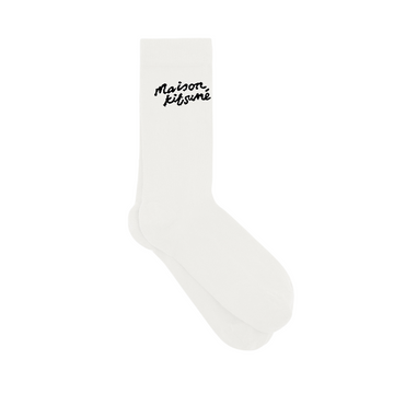 Maison Kitsune Handwritting Socks White