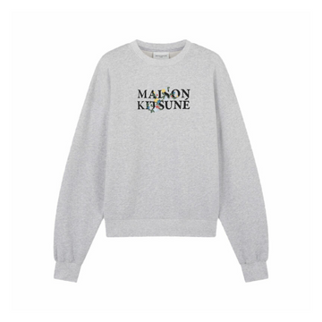 Maison Kitsune Flowers Comfort Sweatshirt Light Grey Melange (women)