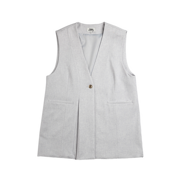 Oversized Asymmetric Vest Flint Grey Heather