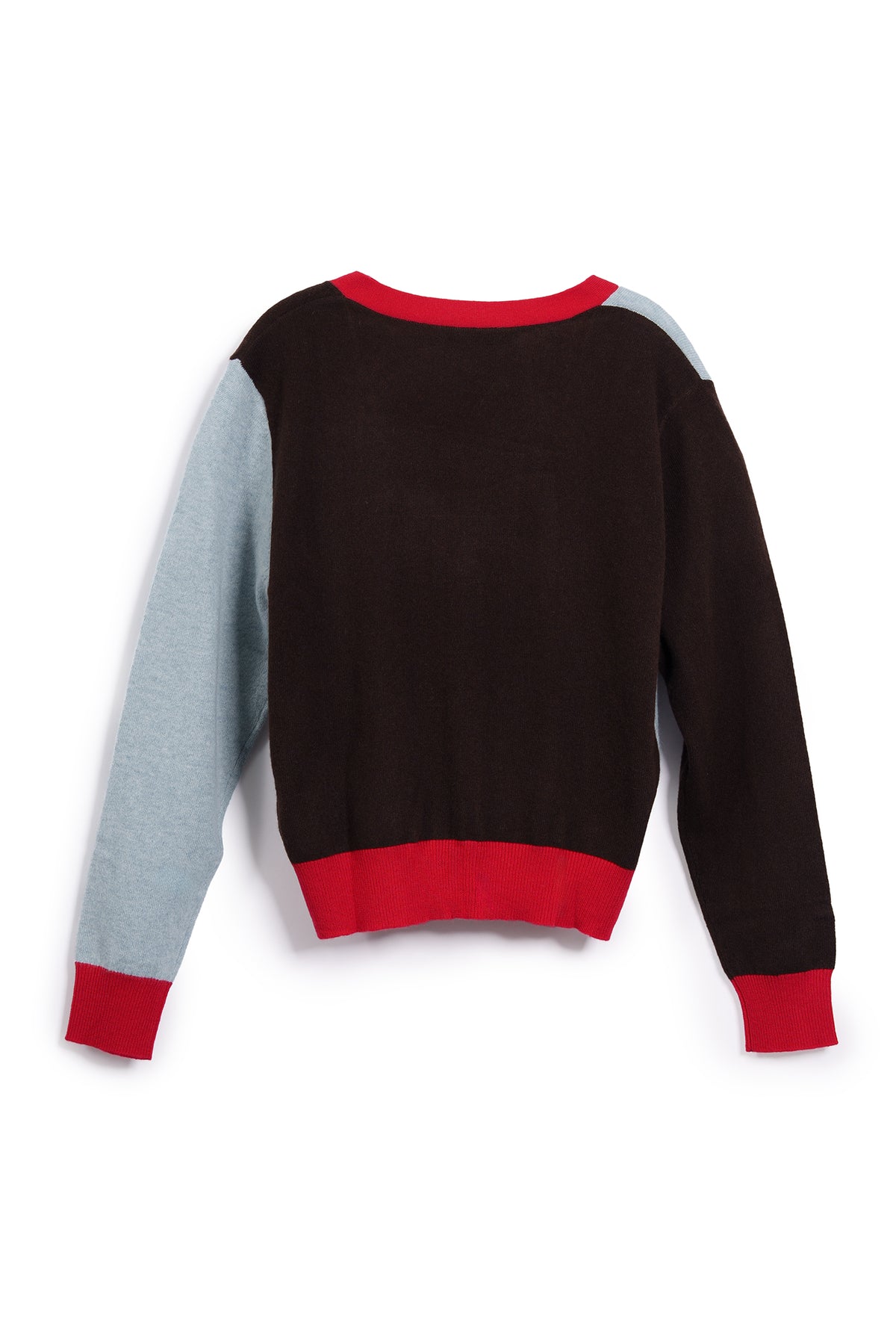 Color Block V-neck Cardigan