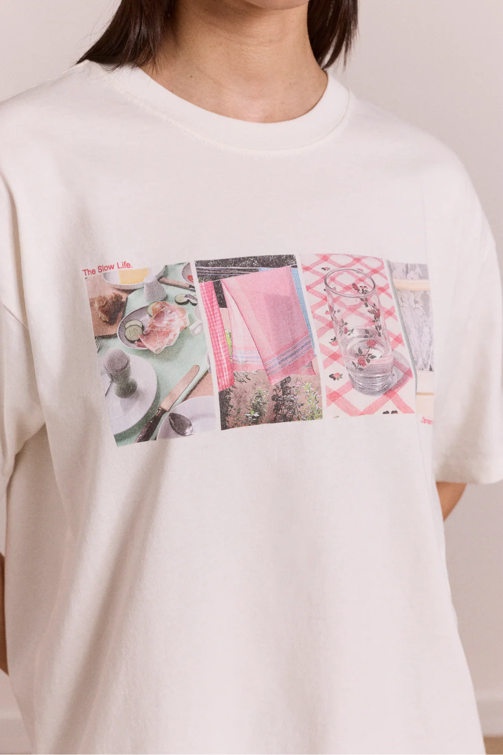 Slow Life Crossword Graphic Tee-Ecru