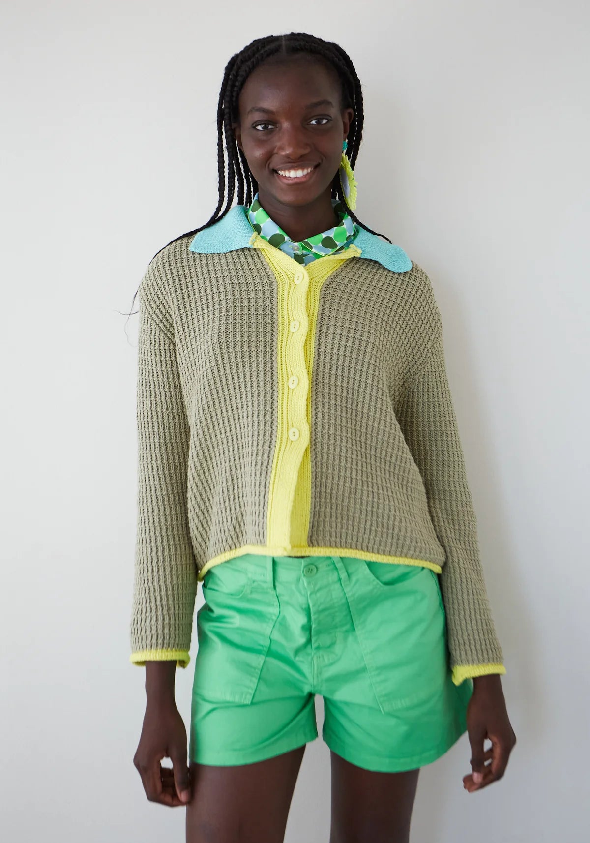 Misty Caqui Jersey Cardigan