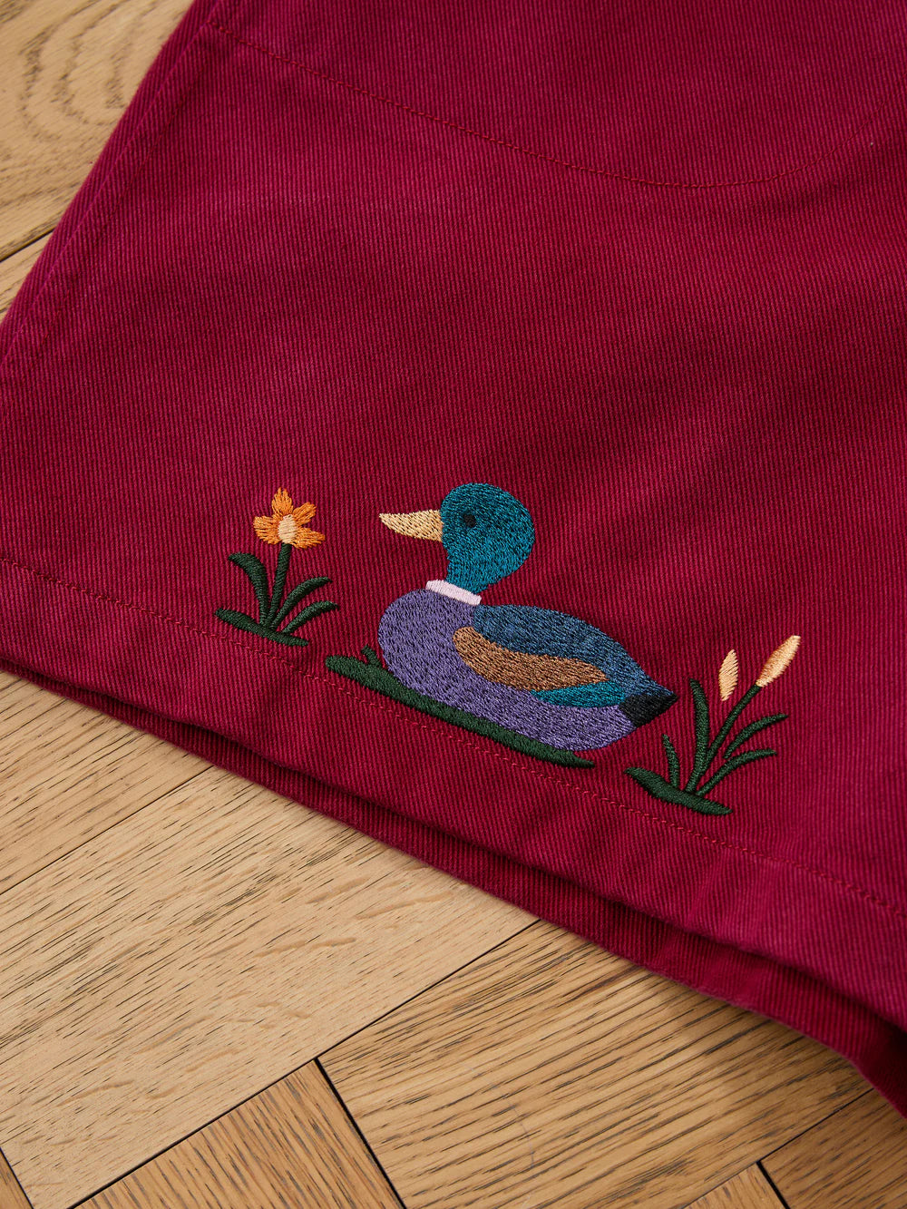 Embroidered Twill Duck Shorts