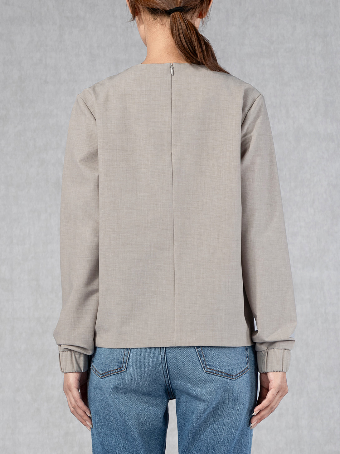 Straight Cut Blouse Heather Taupe