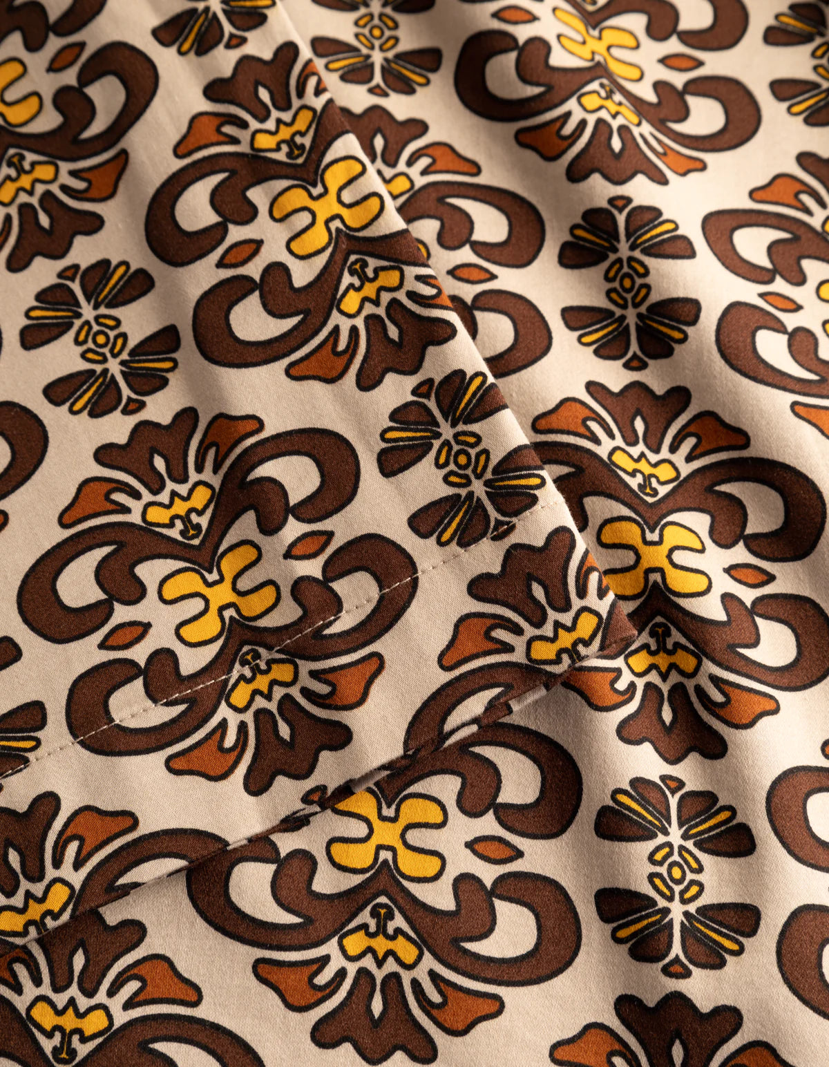 Light Sand Ebony Brown Hendrix AOP Short Sleeve Shirt