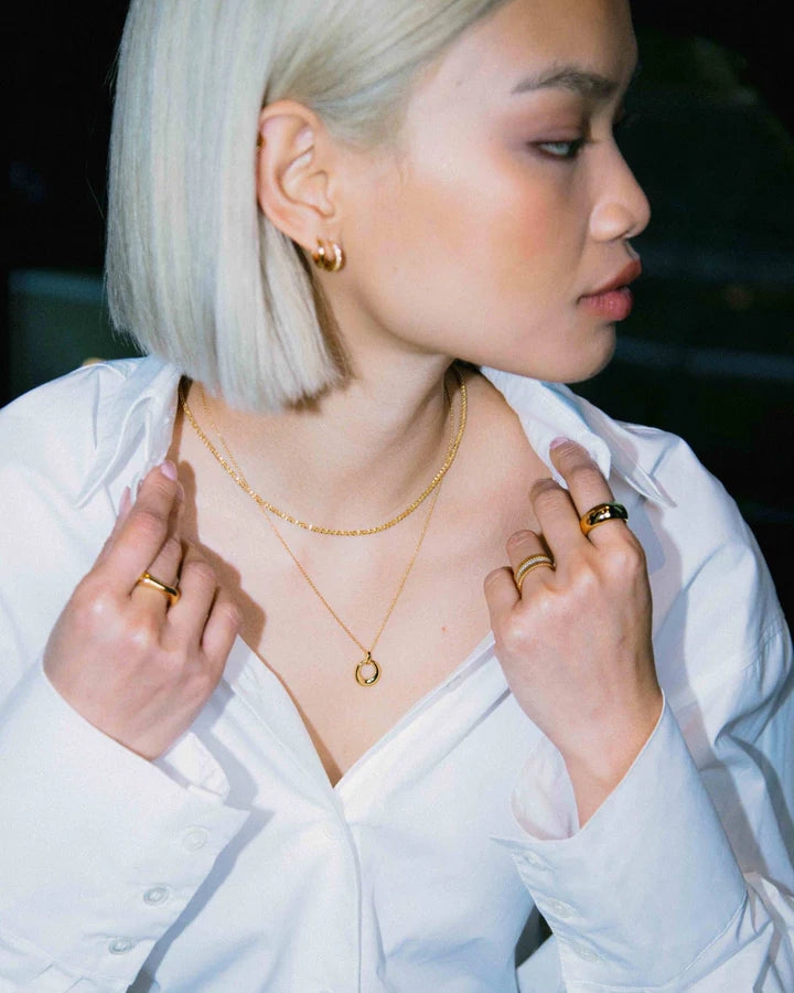 Ruffle Chain Necklace Gold