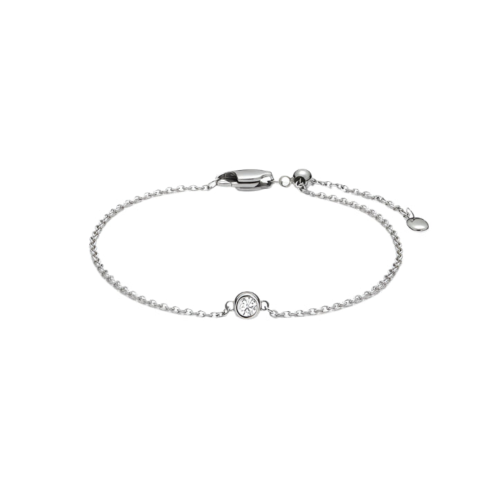 Solitaire White Sapphire Bracelet Silver – kapok