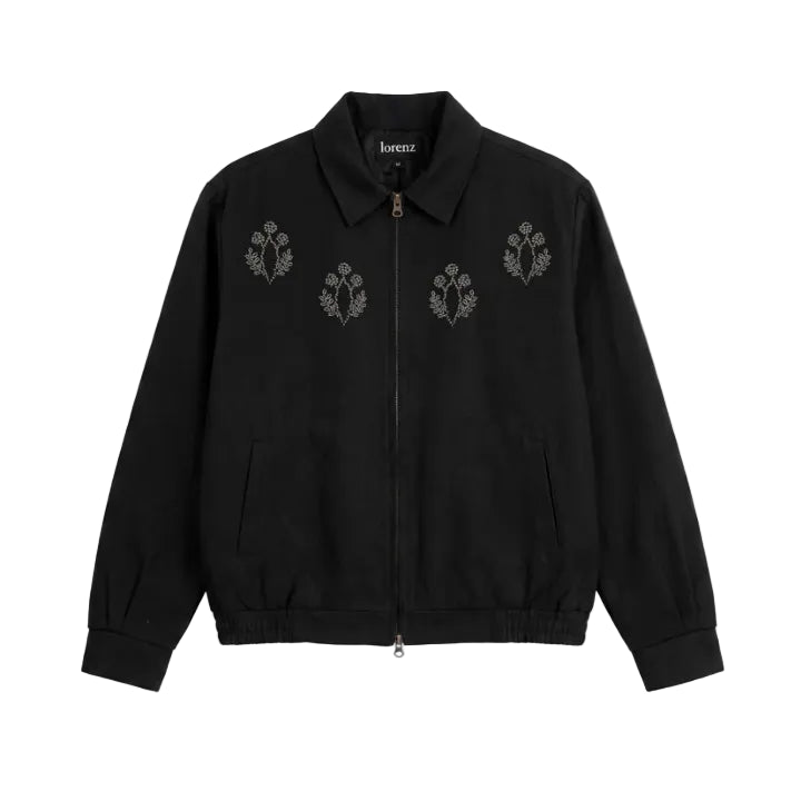 Hand Embroidered Beaded Harrington Jacket