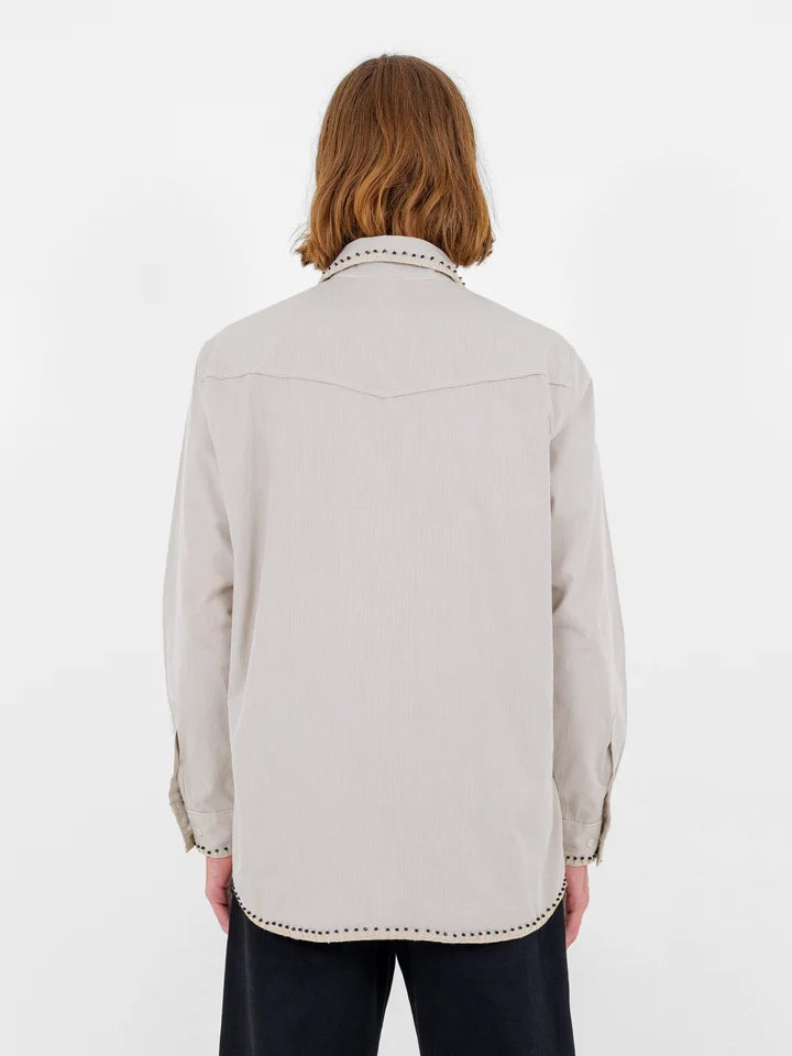Rhinestone Whipstitch Oxford Shirt