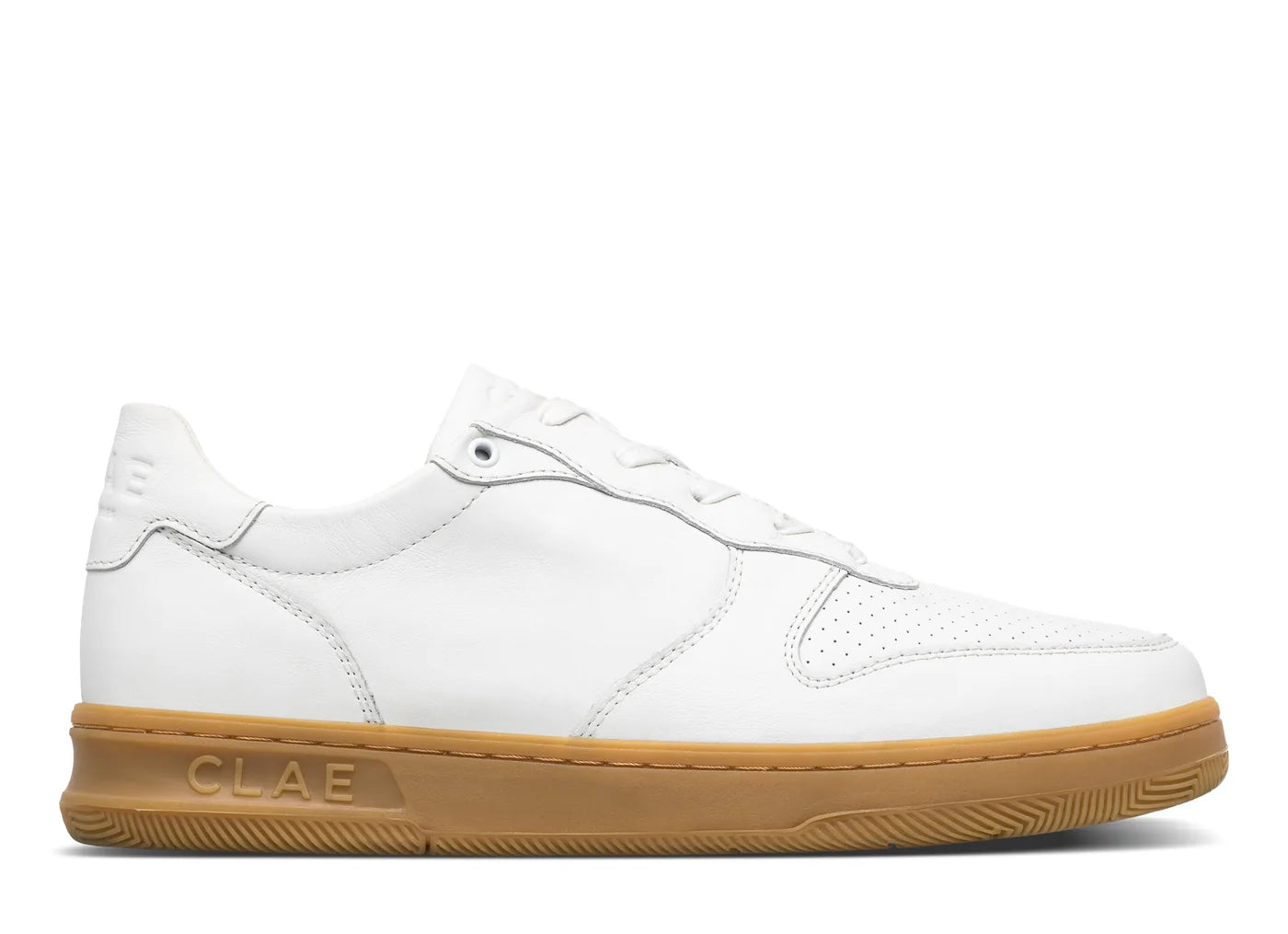 Cactus Clae Malone White White Leather Light Gum Sneakers – Kapok