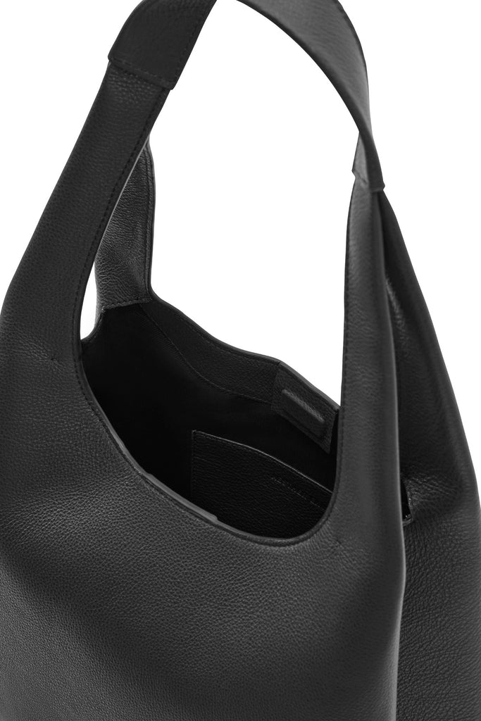Black Grain Midi Shopper Bag