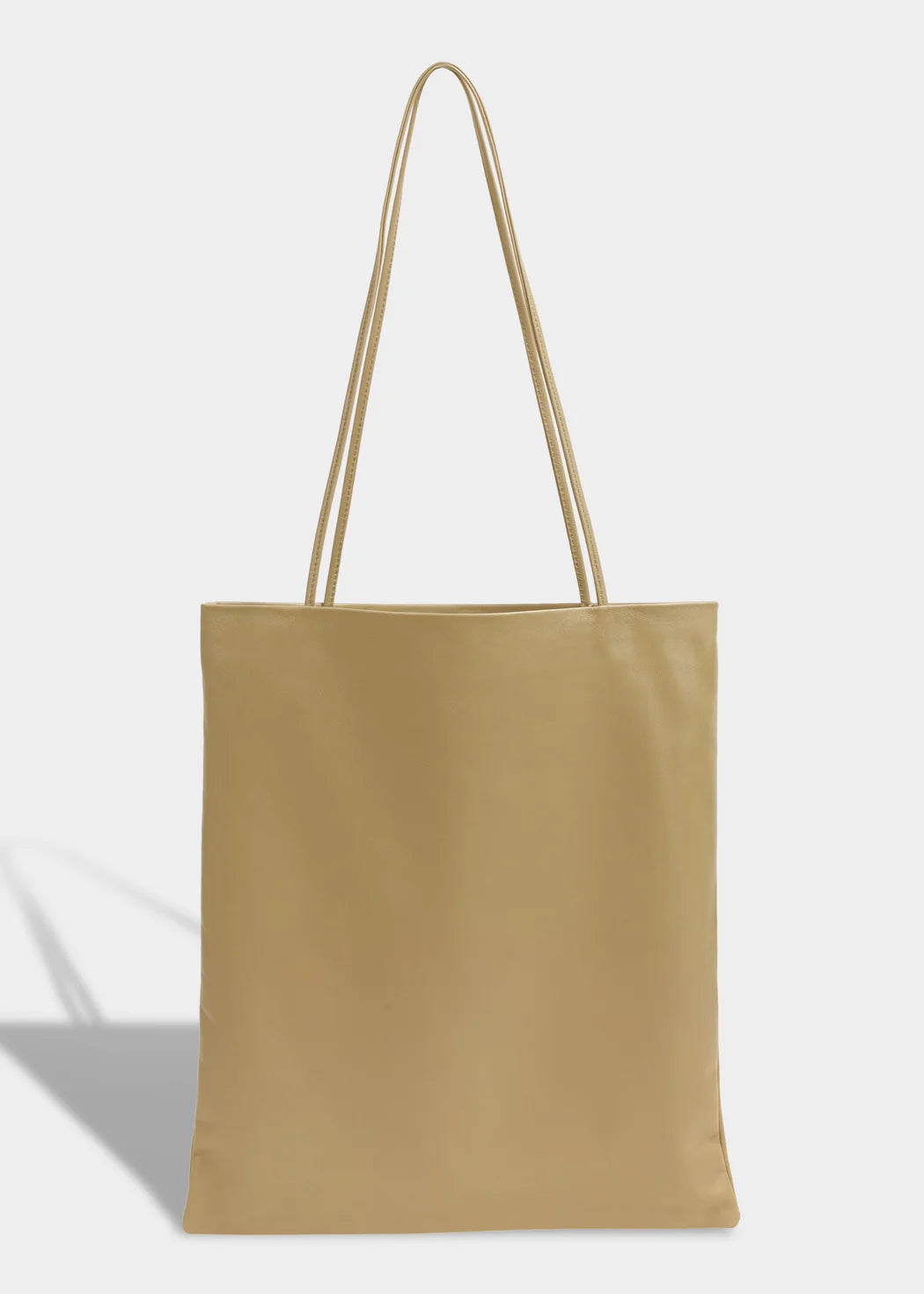 Camel Slim Lamb Sak Woven Shoulder Bag