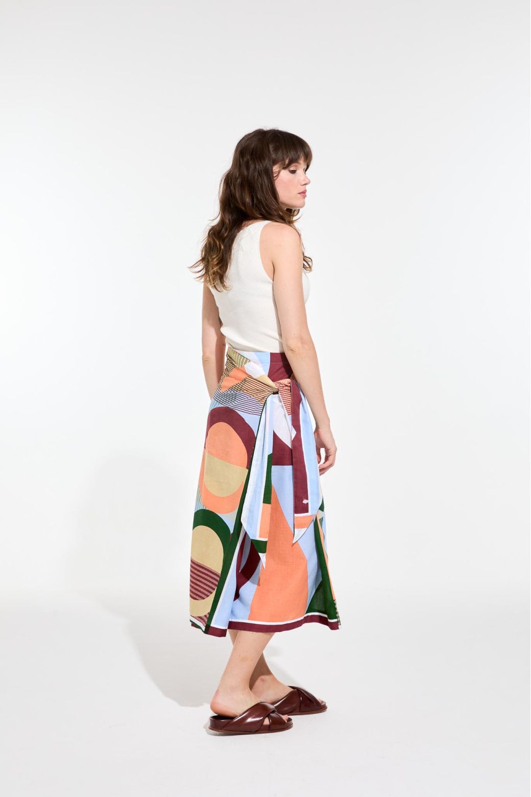 111 - Coral Cloud Olga Reve Ta Poesie Skirt