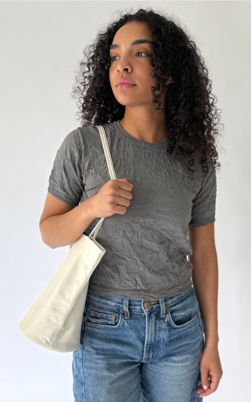 Modern Weaving Slim Lamb Oval Bucket Cream