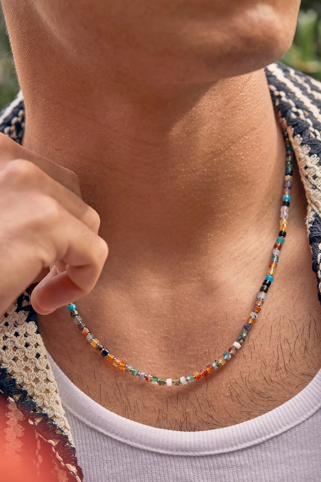 Multi Green Rondelle Necklace