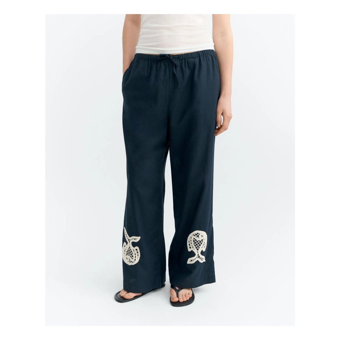 Navy Fish Patch Brigitte Pants