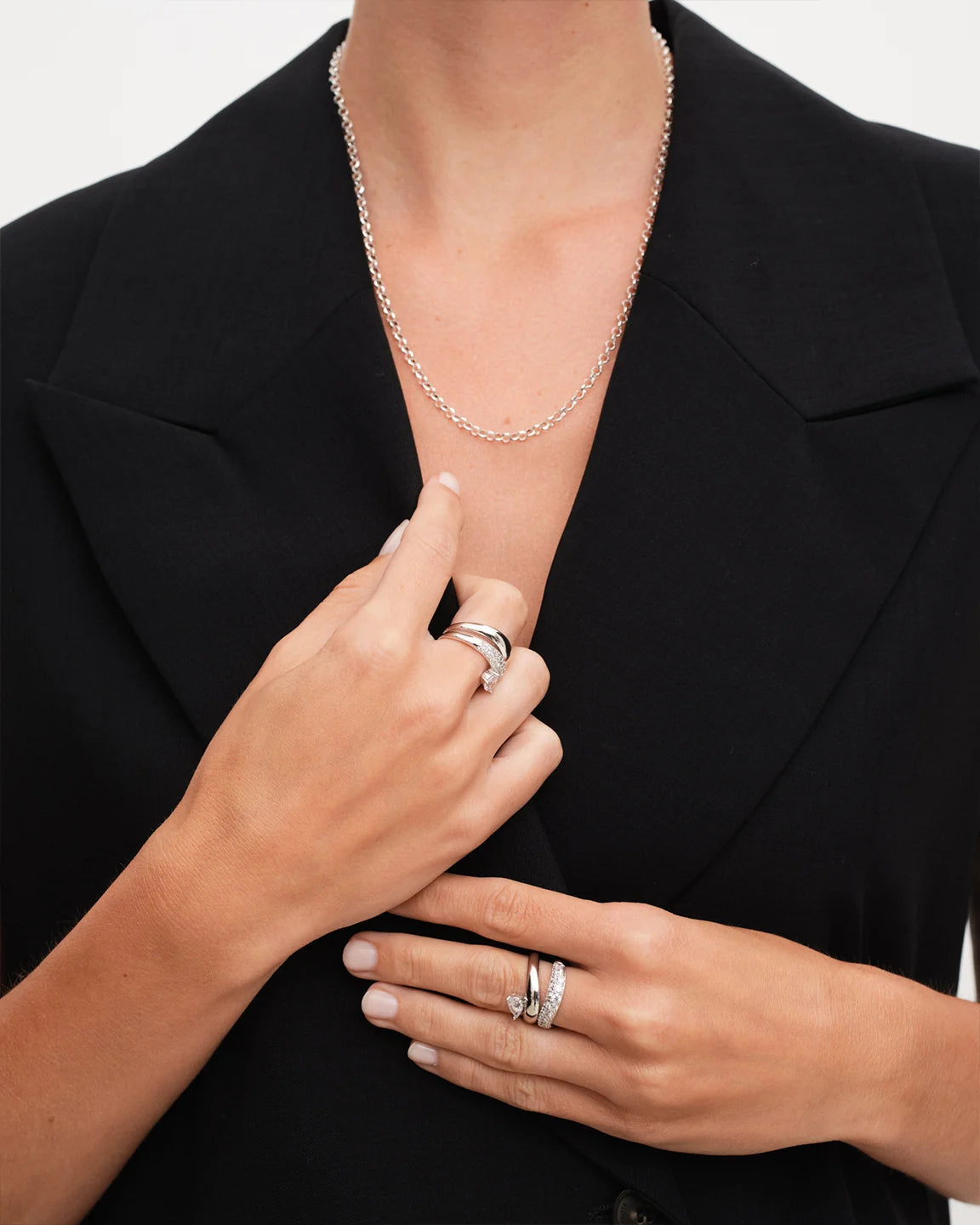 Wave Pave Combo Ring 925