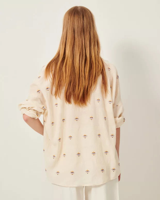 Wide Embroidery Botenzo Short Sleeve Shirt