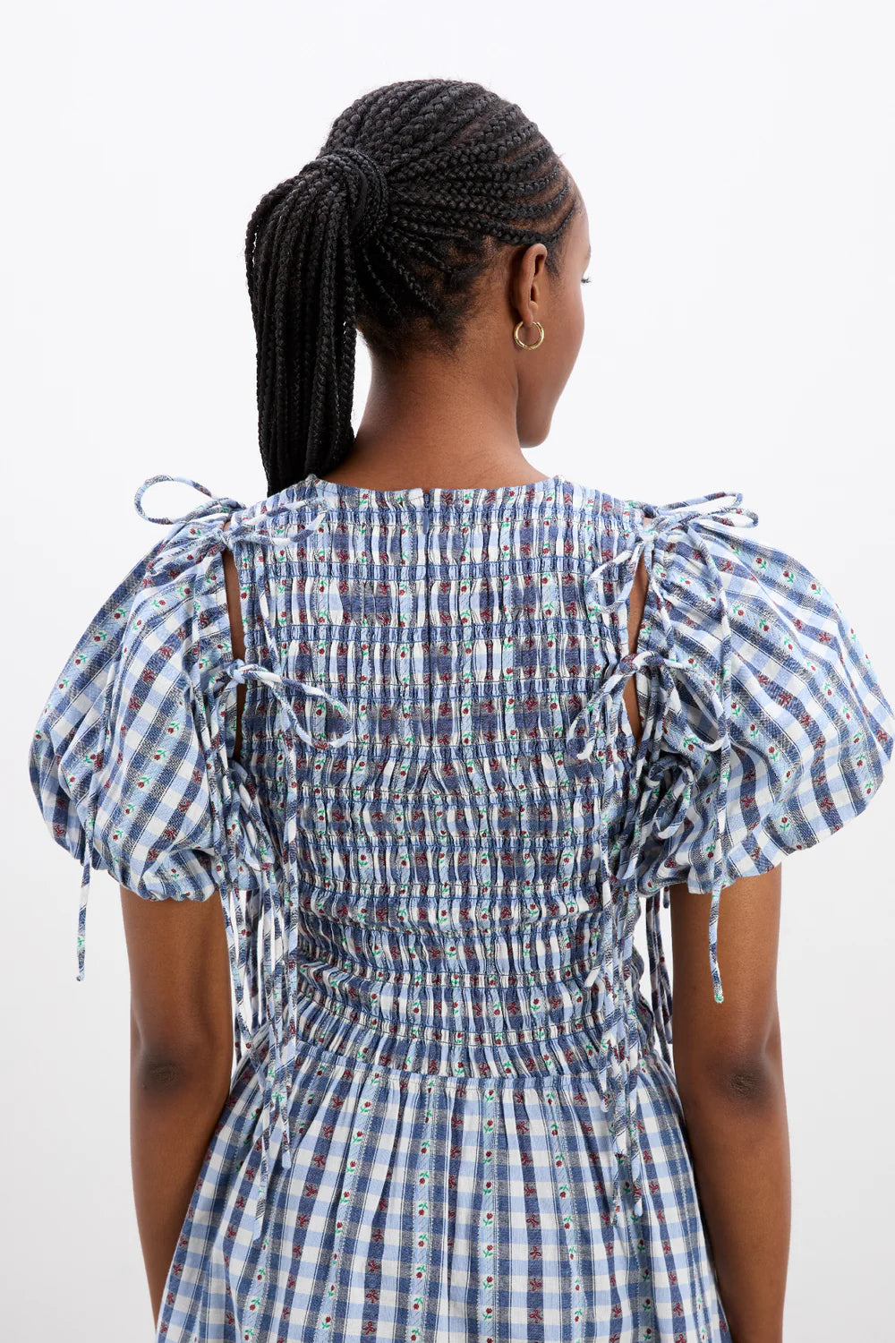 Blue Margot Gingham Becca Bubble Mini Dress