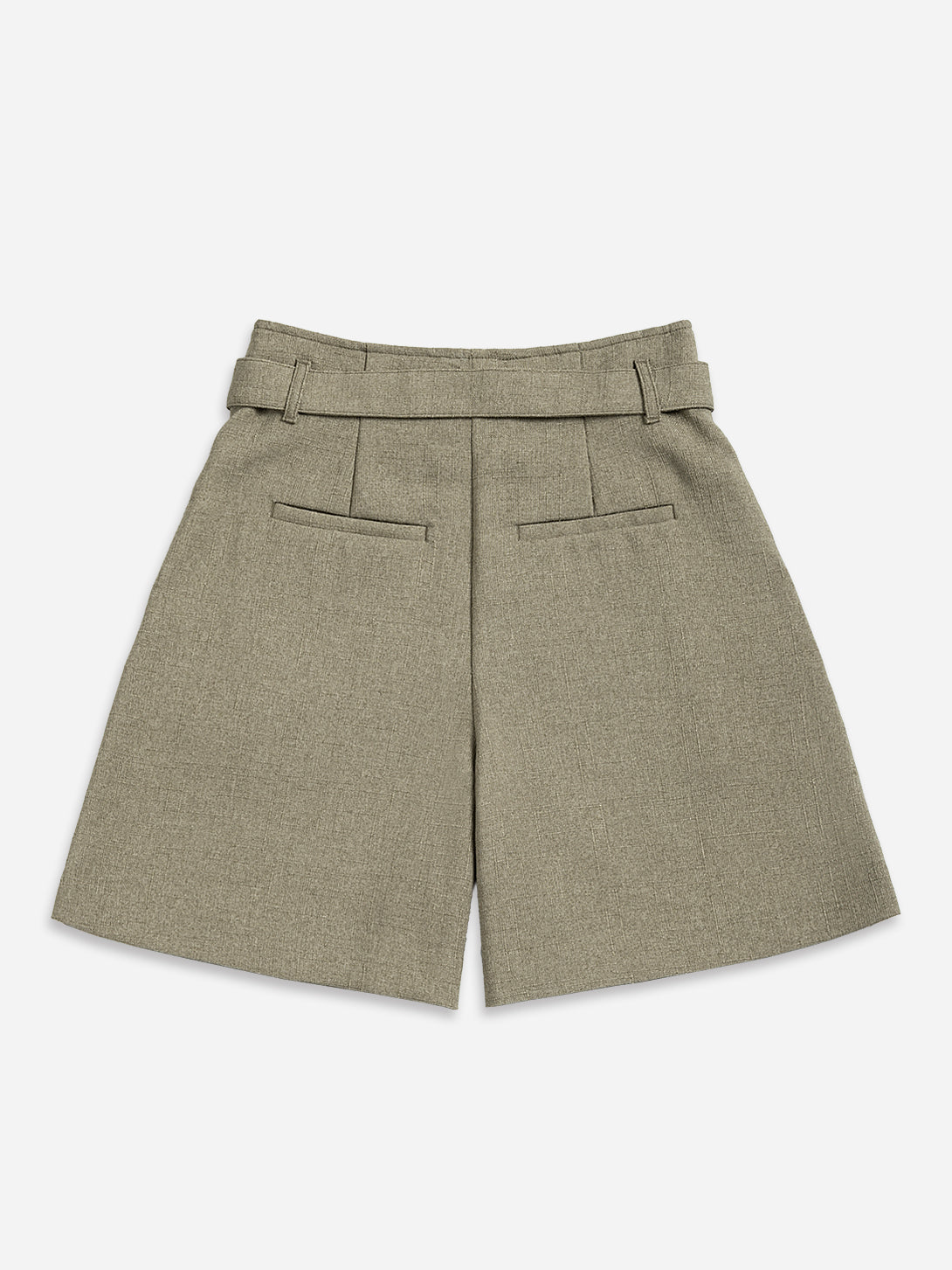 Pleated Belt Shorts