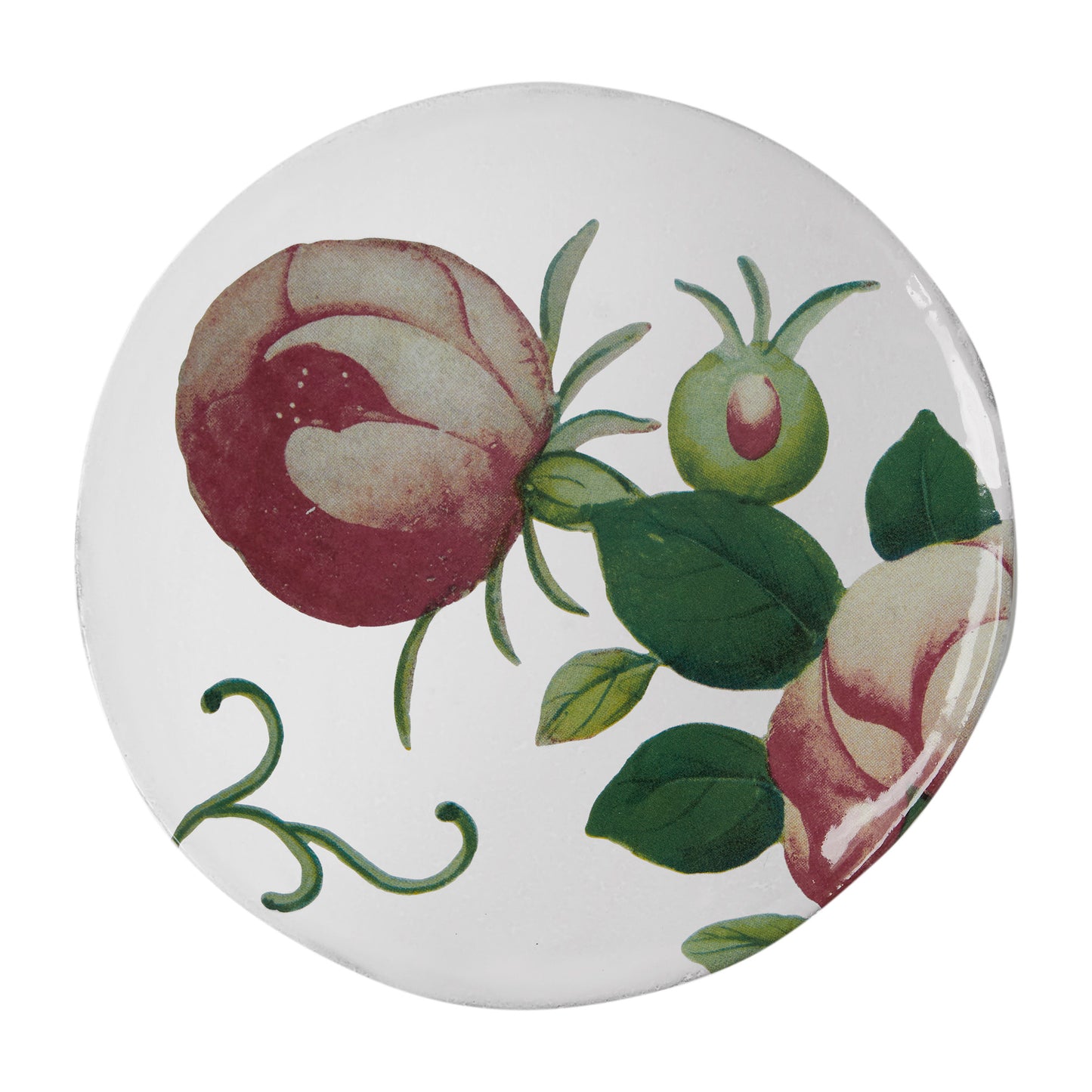 18th c Fan Fairest Rose Plate