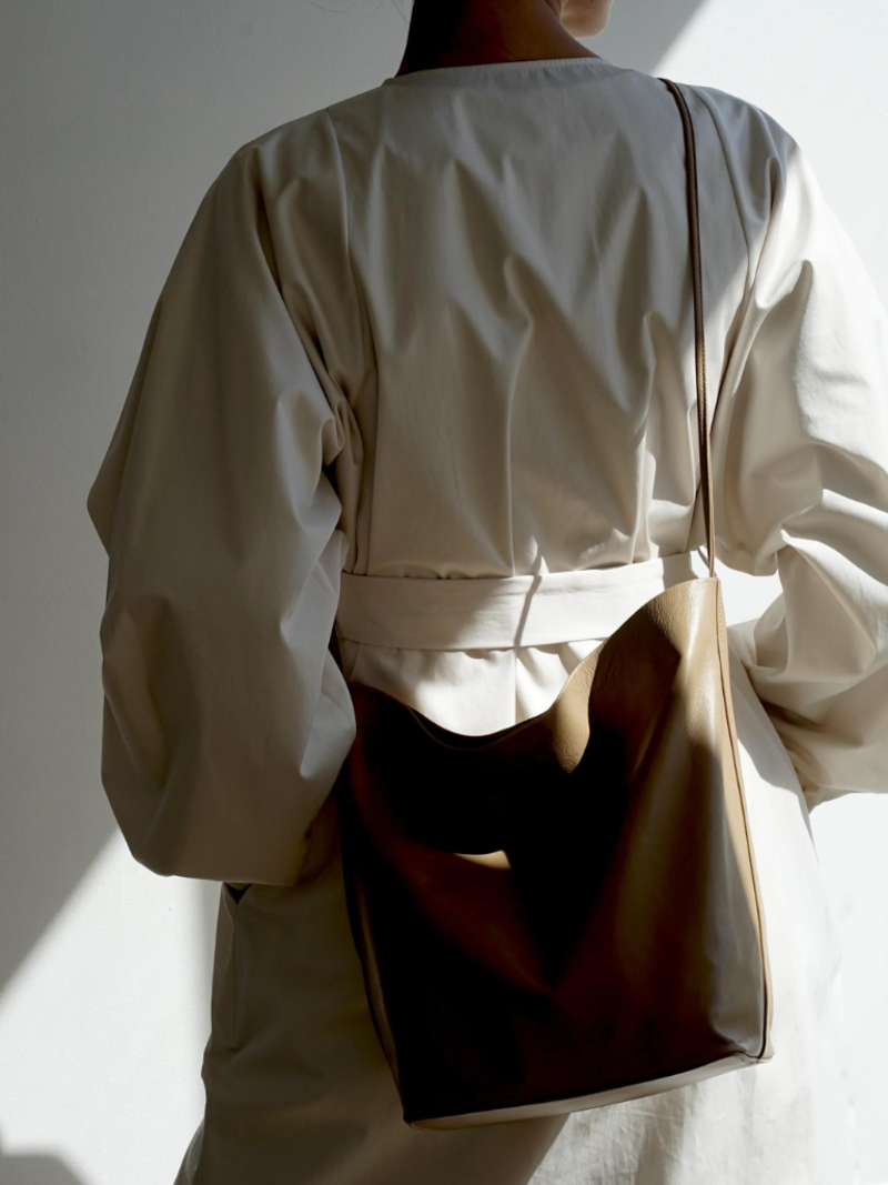 Tall Crossbody Single Strap Camel