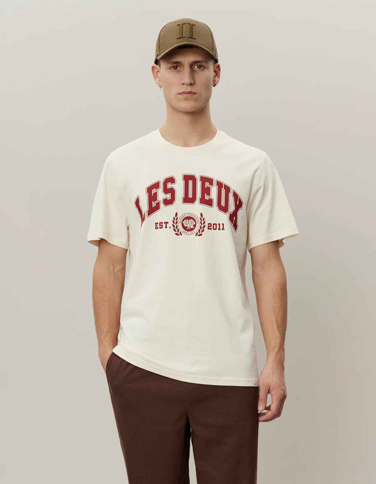 Light Ivory Burnt Red University T-Shirt
