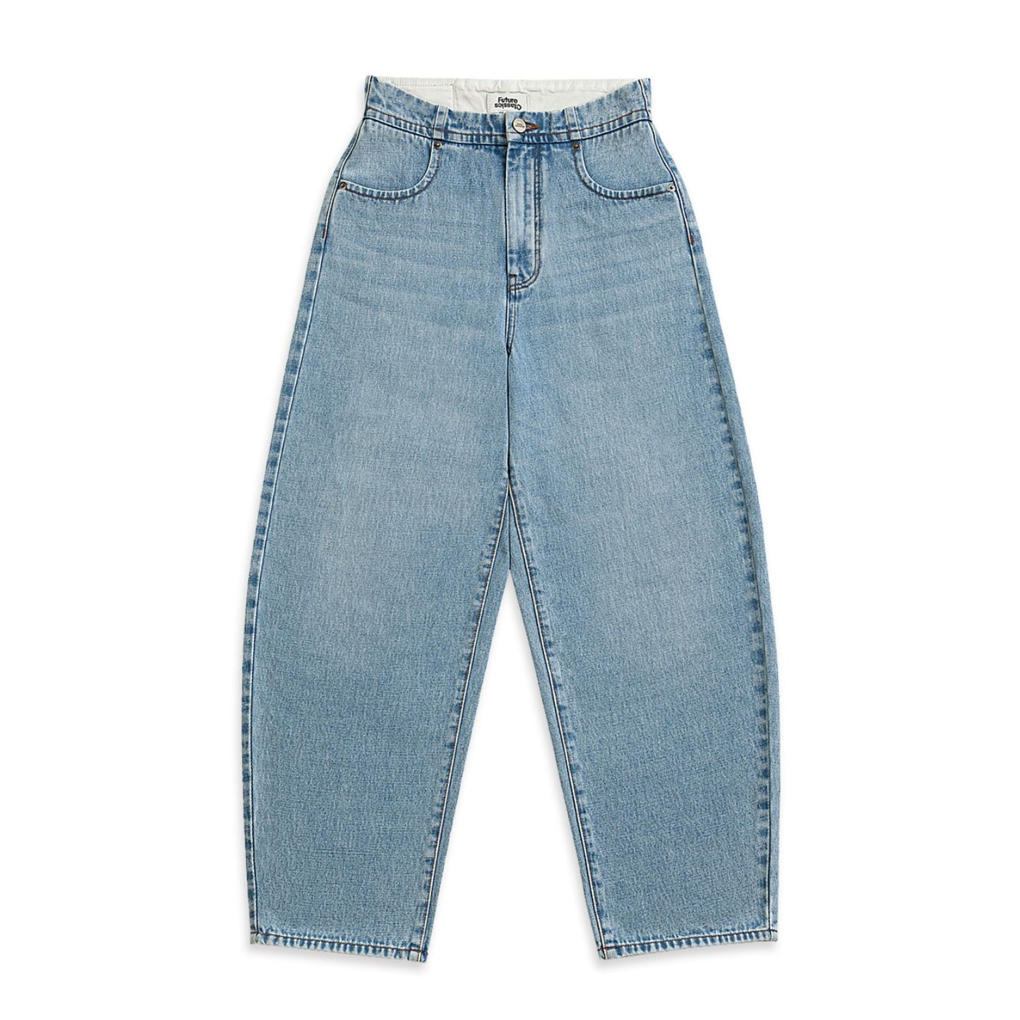 High Rise Barrel Leg Jeans