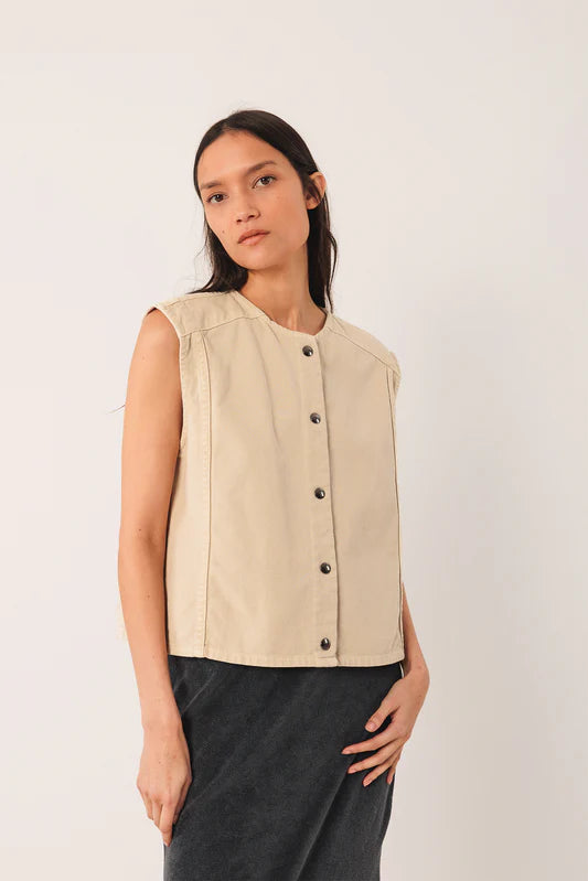 Boxy Twill Vest