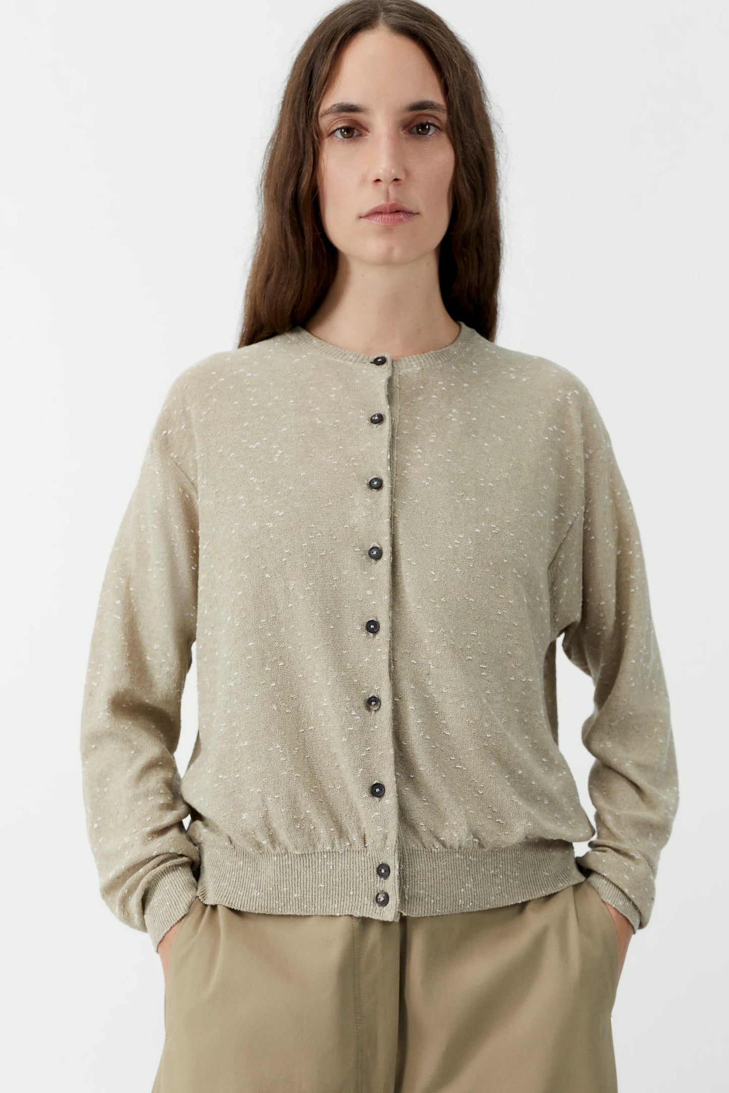 Linen & Cotton Flecked Cardigan