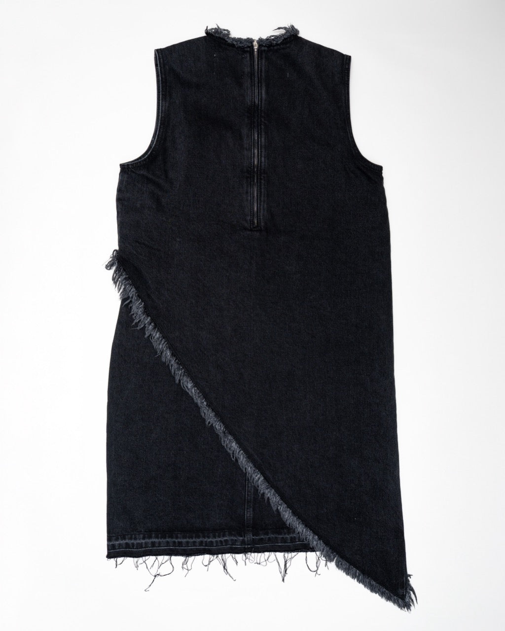 Biella Asymmetric Sleeveless Layer Denim Dress