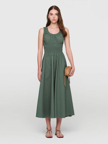 ANNABELLE Seersucker Dress Green