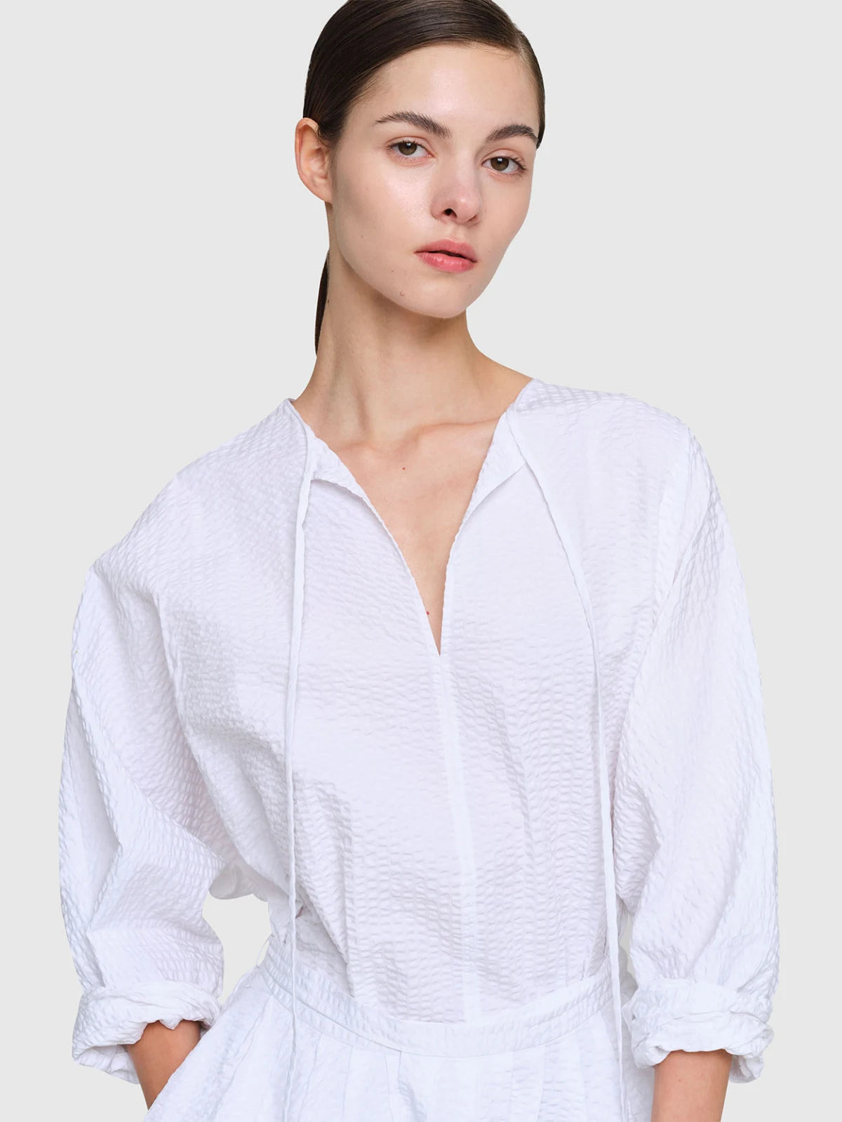 White Graeber Seersucker Dress