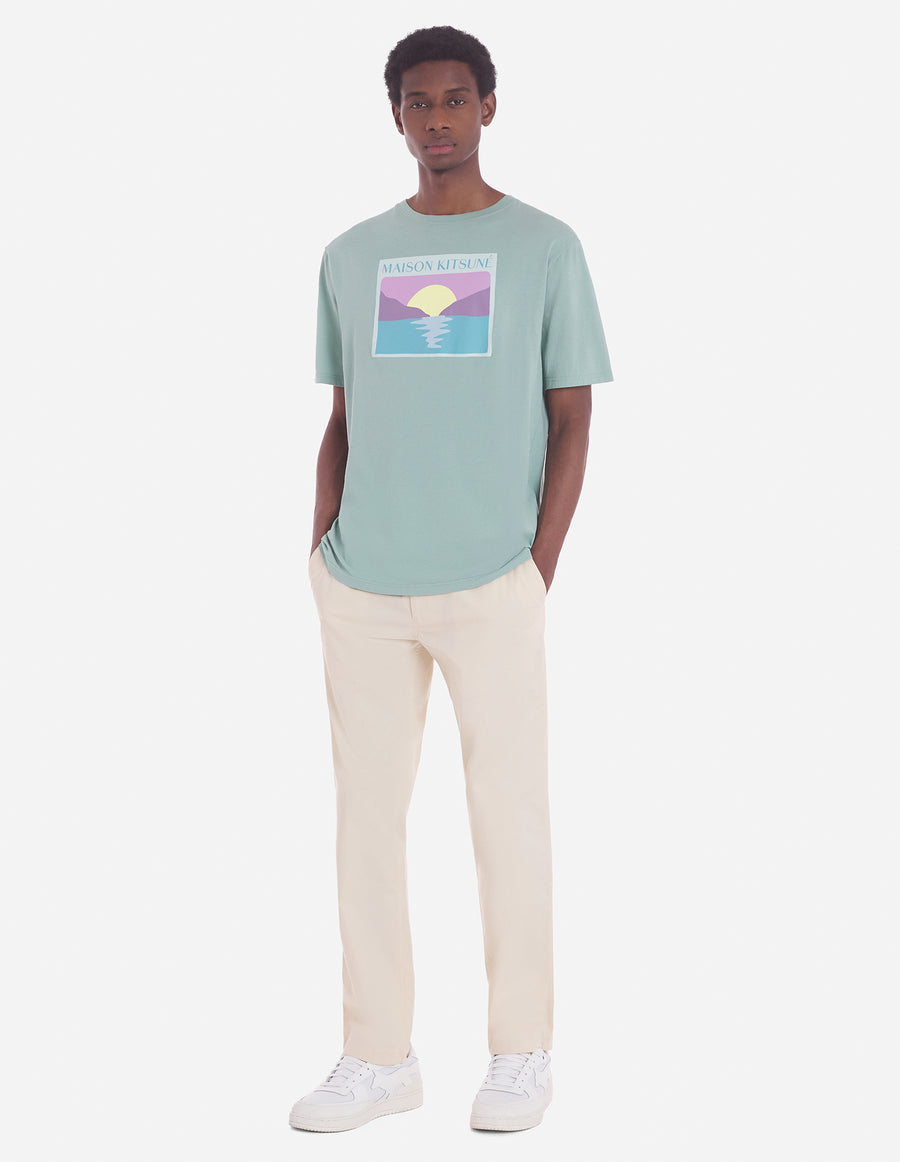Sunset Postcard Comfort Tee-Shirt Seafoam Blue (Men)
