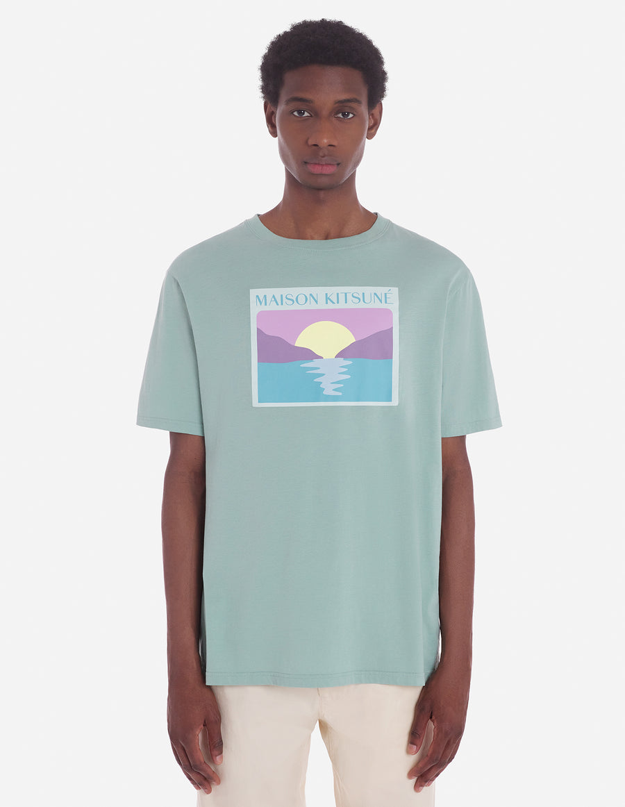 Sunset Postcard Comfort Tee-Shirt Seafoam Blue (Men)
